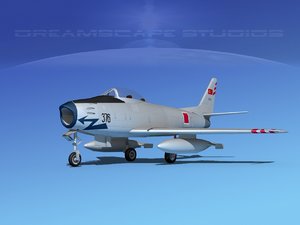 north american f-86 sabre 3d max