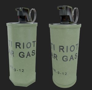 3d props tear gas grenade