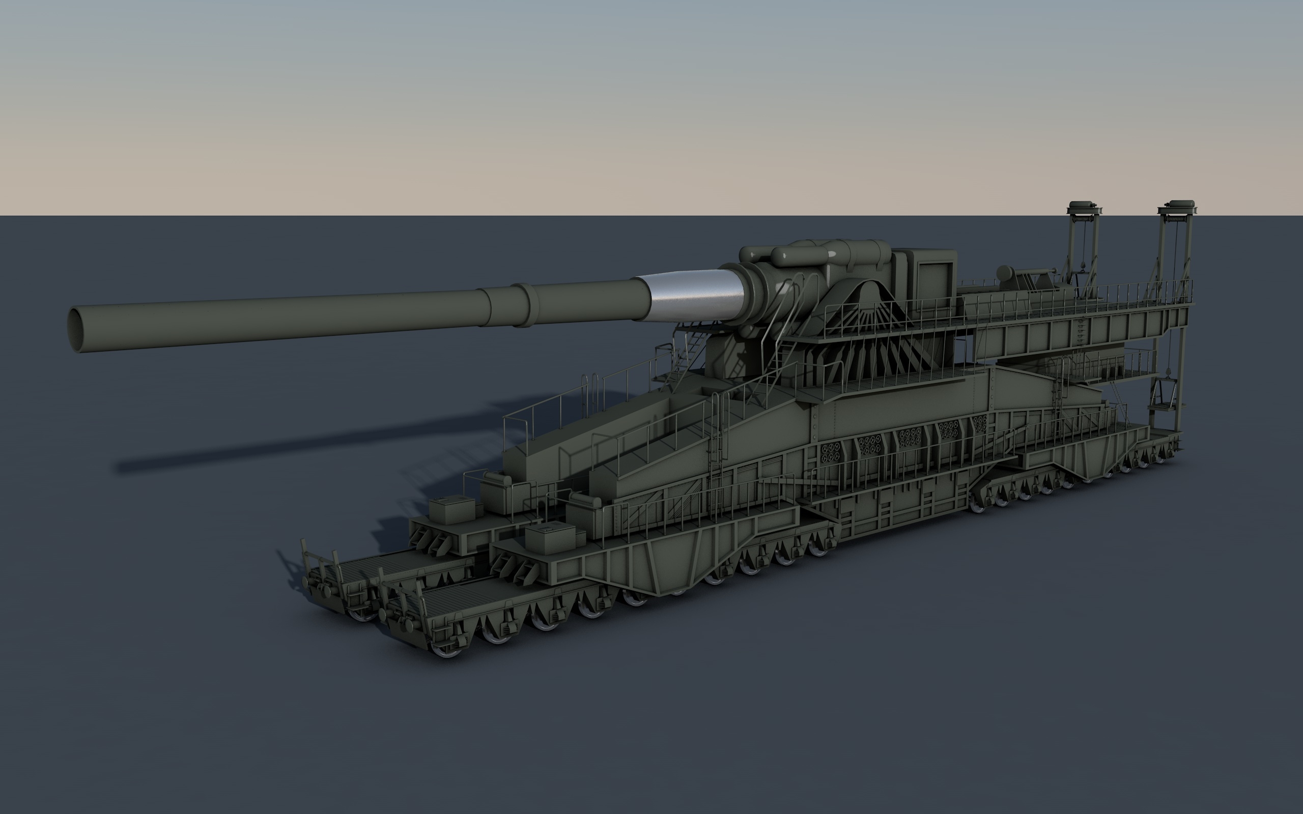 3d dora railway gun model