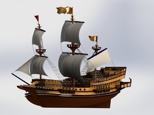 3d santa ship model