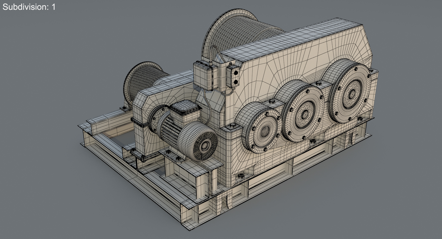 3d electric winch model