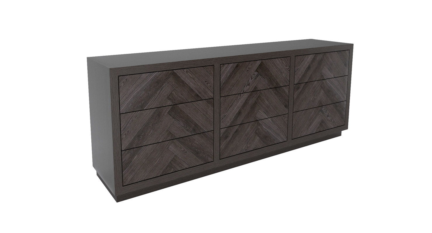 restoration hardware herringbone dresser 3d model