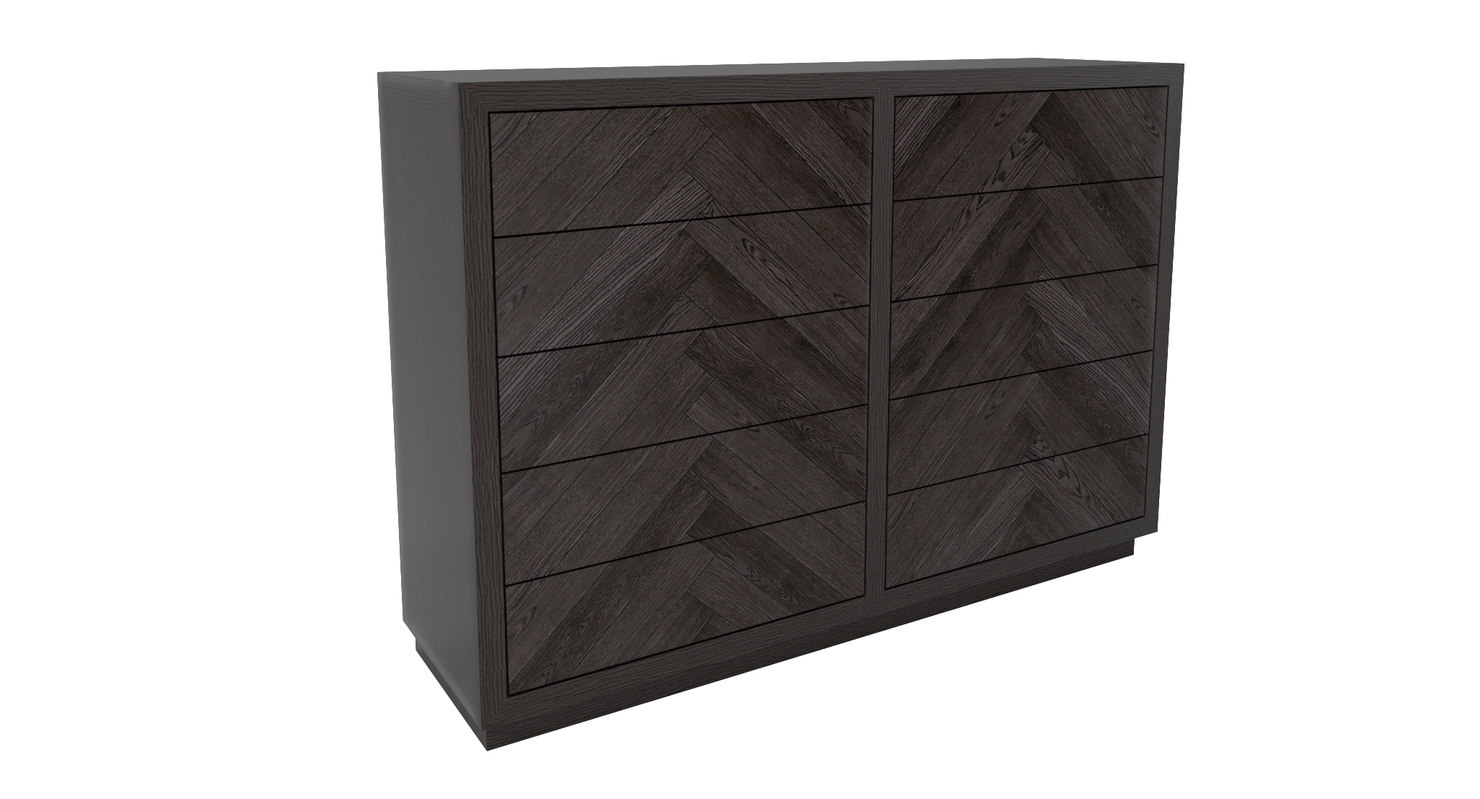 3d restoration hardware herringbone dresser