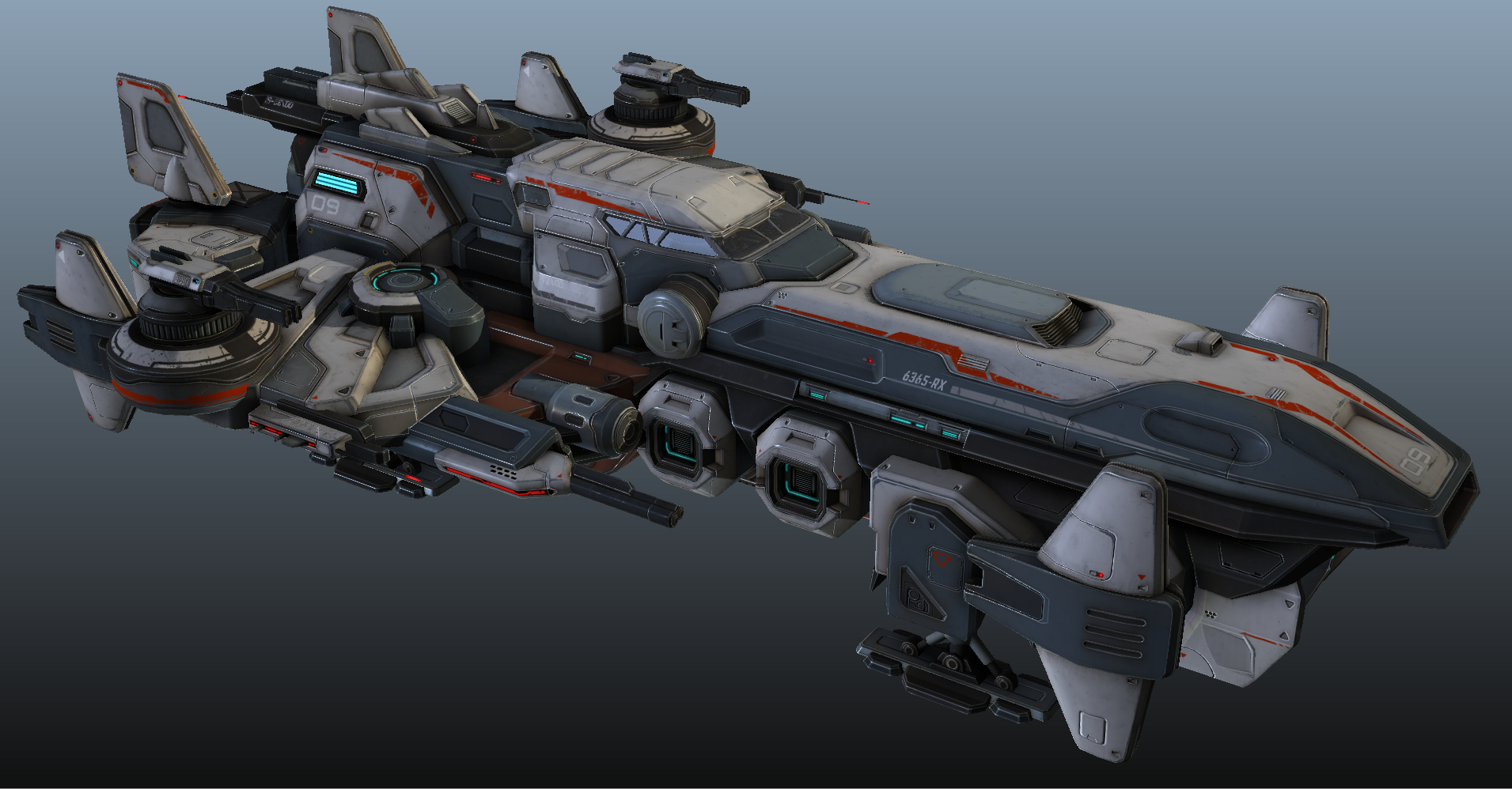 太空飞船载体 - 低聚物3d模型