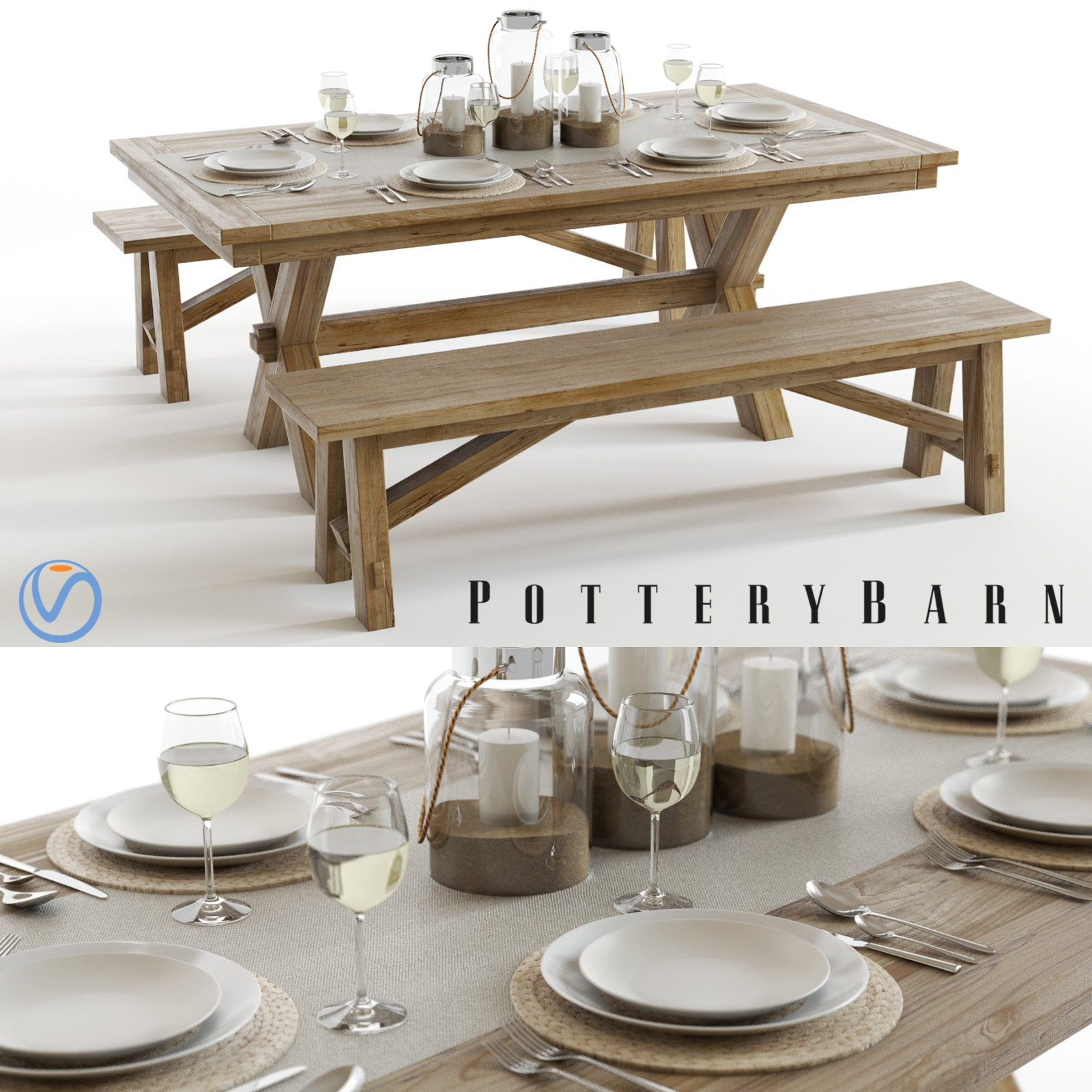 3d Model Set Pottery Barn Toscana