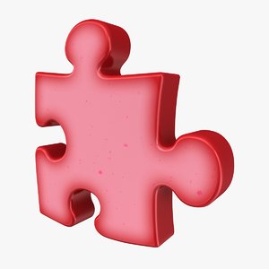 3d model puzzle red