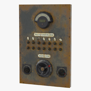 3d model of panel levers gauges 02