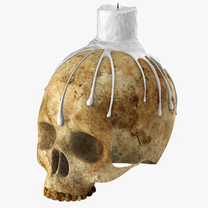 3ds skull candle holder
