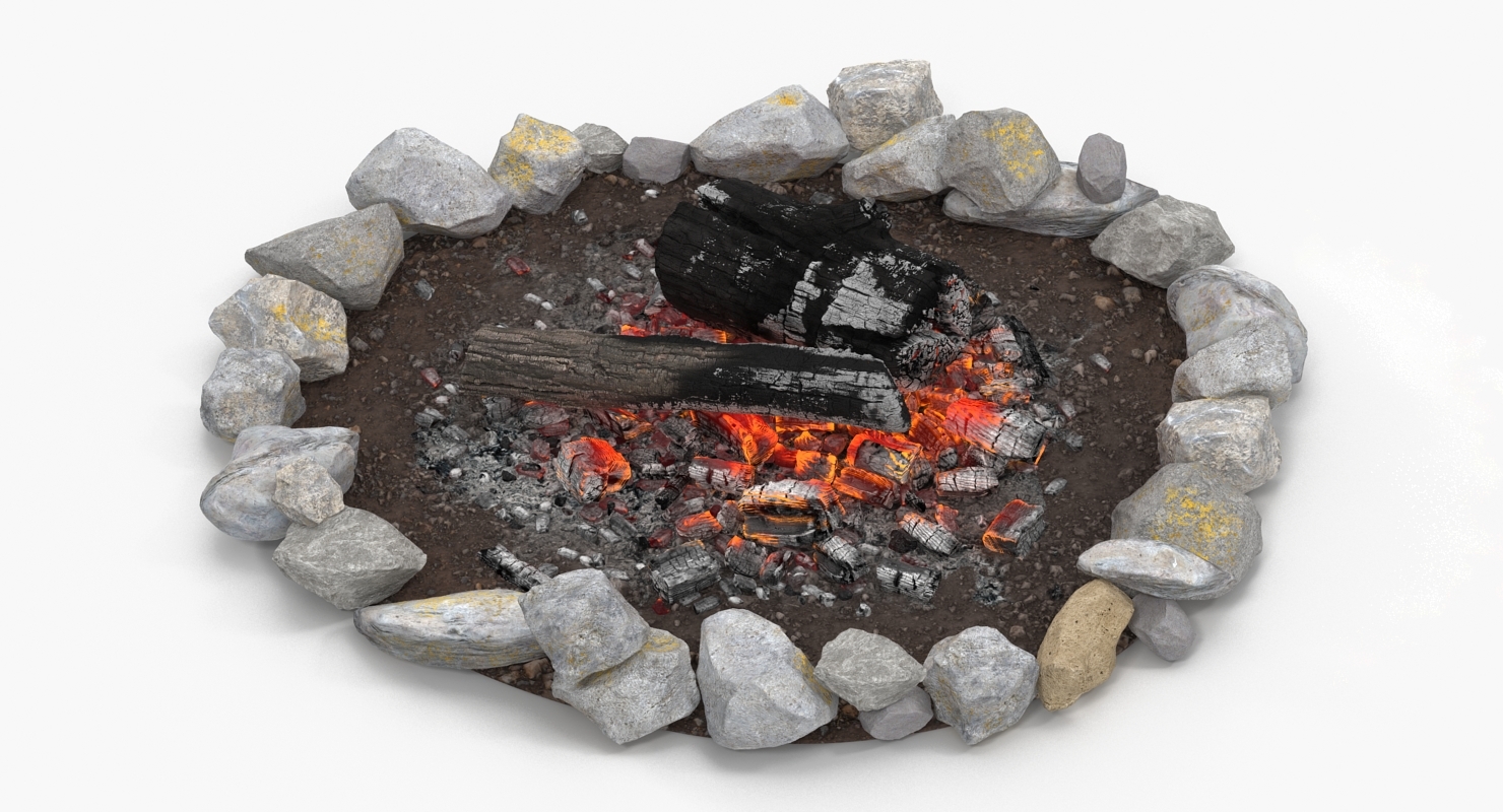 3d model campfire tripod cooking pot