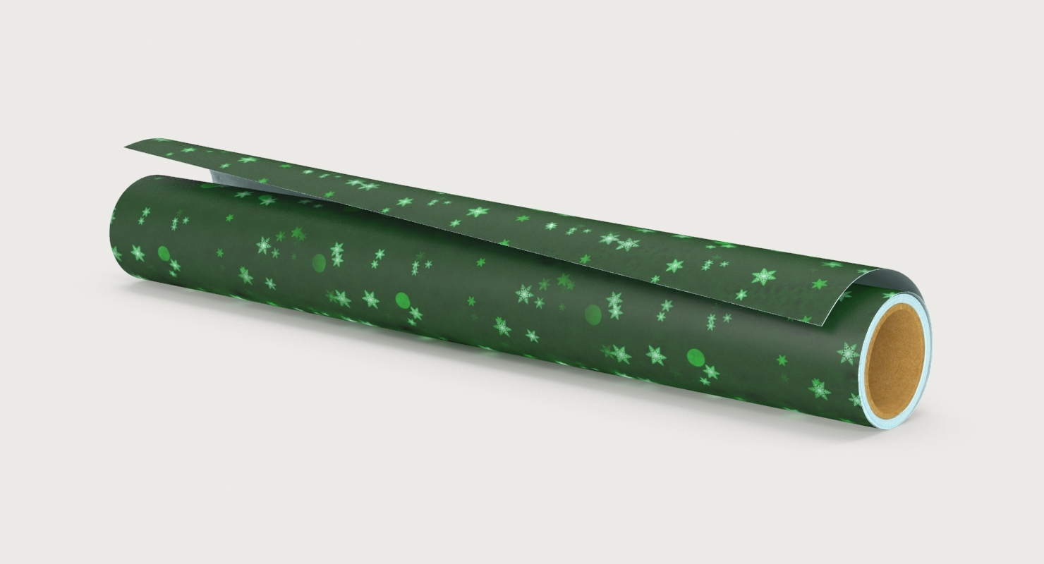 wrapping paper rolls green 3d max