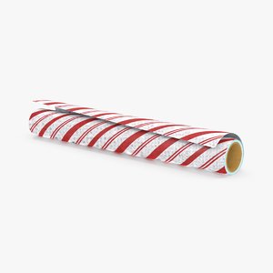 3d wrapping paper rolls red