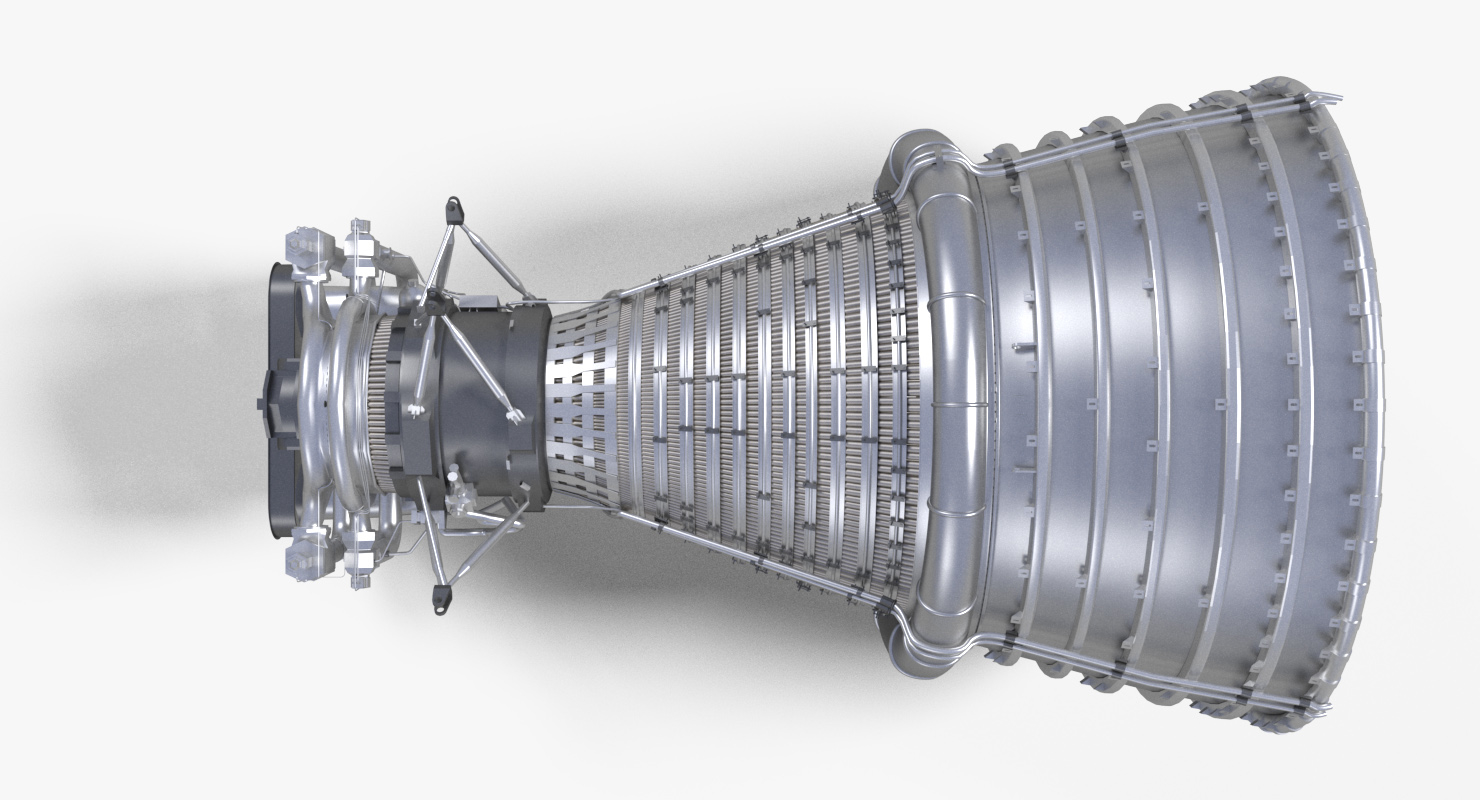 3d obj rocketdyne f1 rocket engine