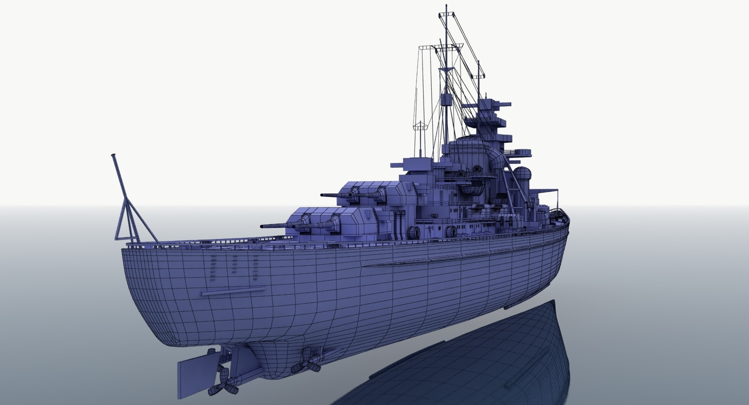 俾斯麦号战舰低聚3d模型