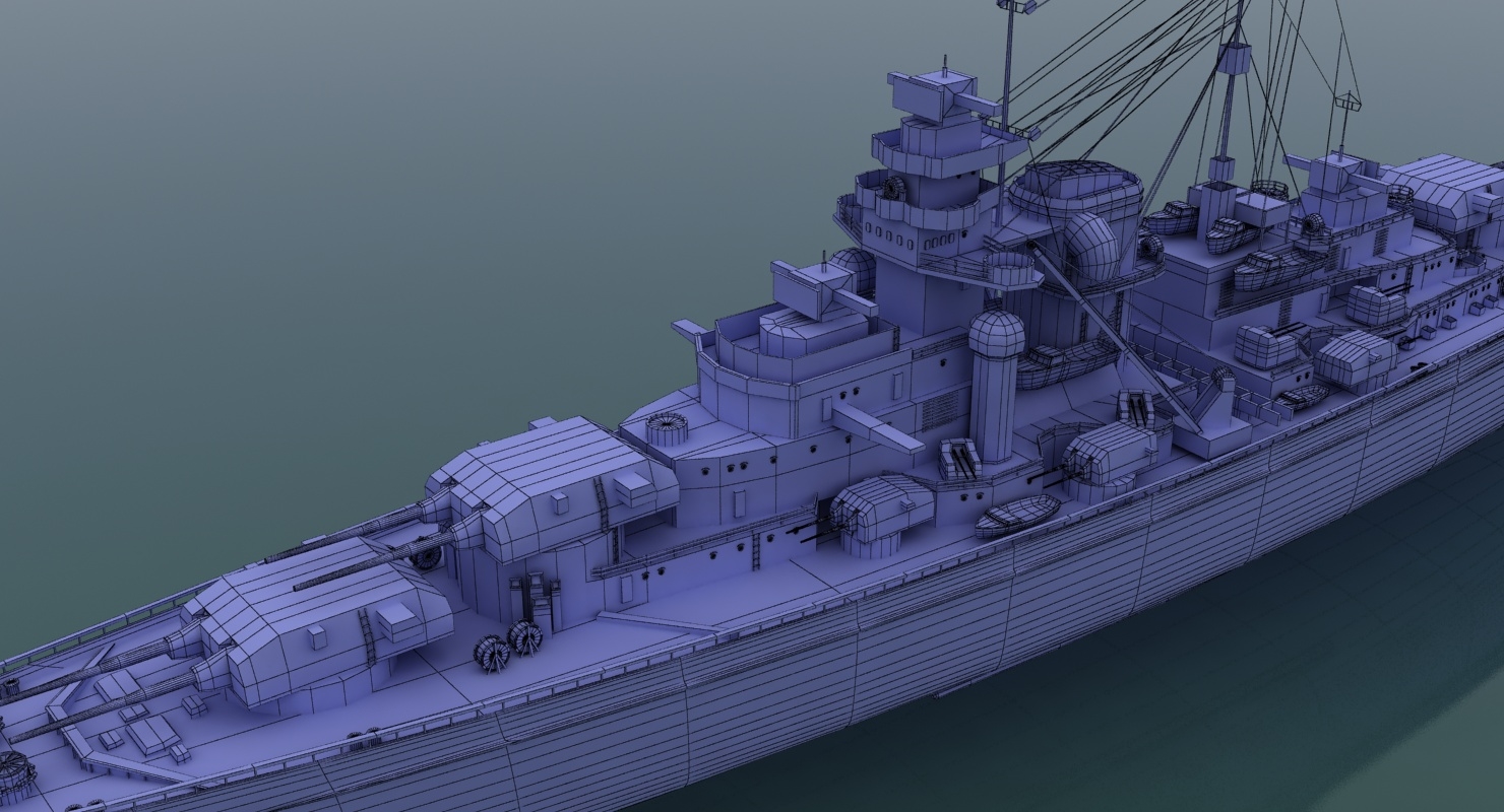 俾斯麦号战舰低聚3d模型