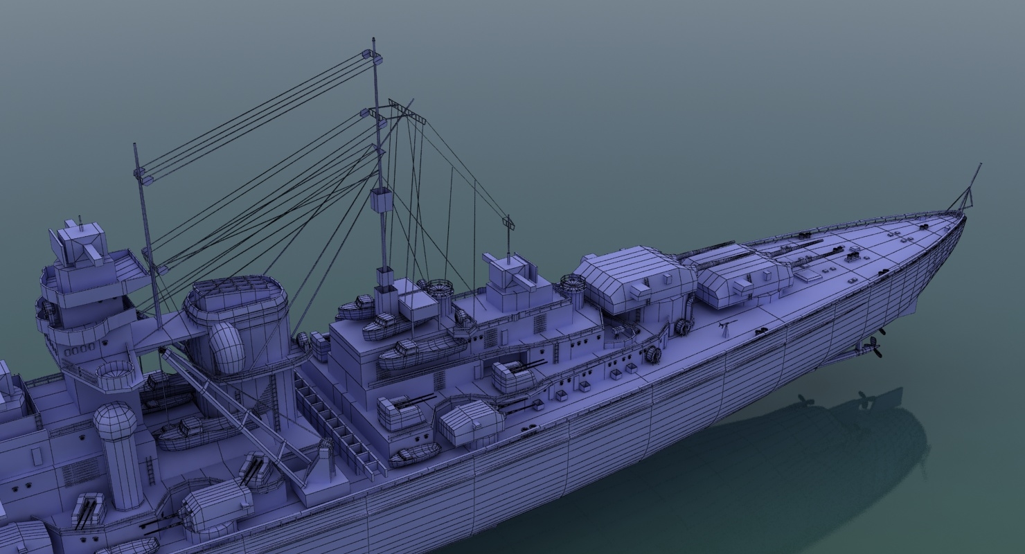 俾斯麦号战舰低聚3d模型