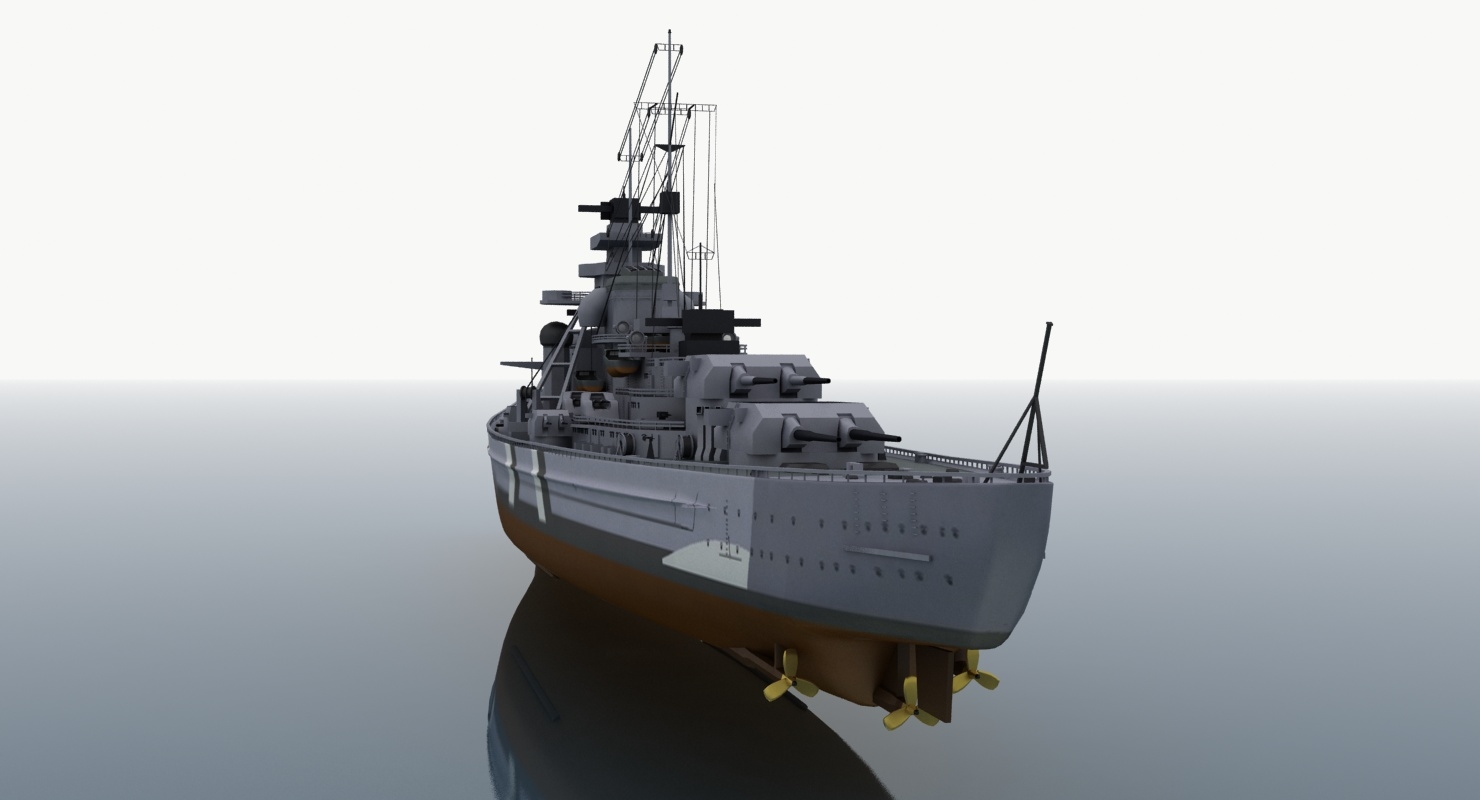 俾斯麦号战舰低聚3d模型