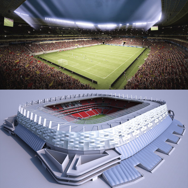 soccer stadium 3d max