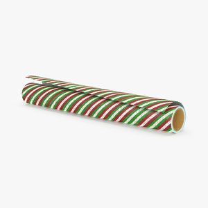3d wrapping paper rolls green model