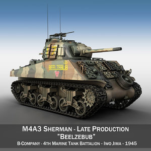 3ds max - shermans tank marine