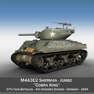 3d m4a3e2 sherman tank -