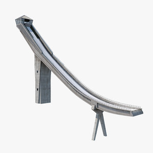 3d model ski long jump ramp