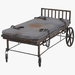3d model asylum bed restraints