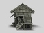 3d model old wood house