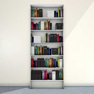 3d bookshelf books model