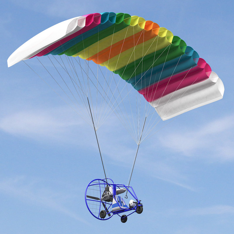 3d powered paraglider model