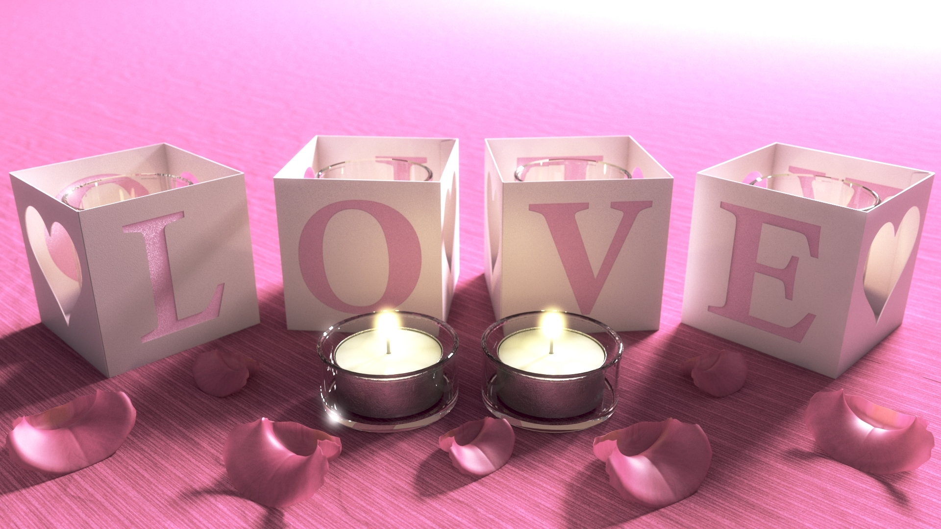 圣瓦伦丁蜡烛场景3d模型