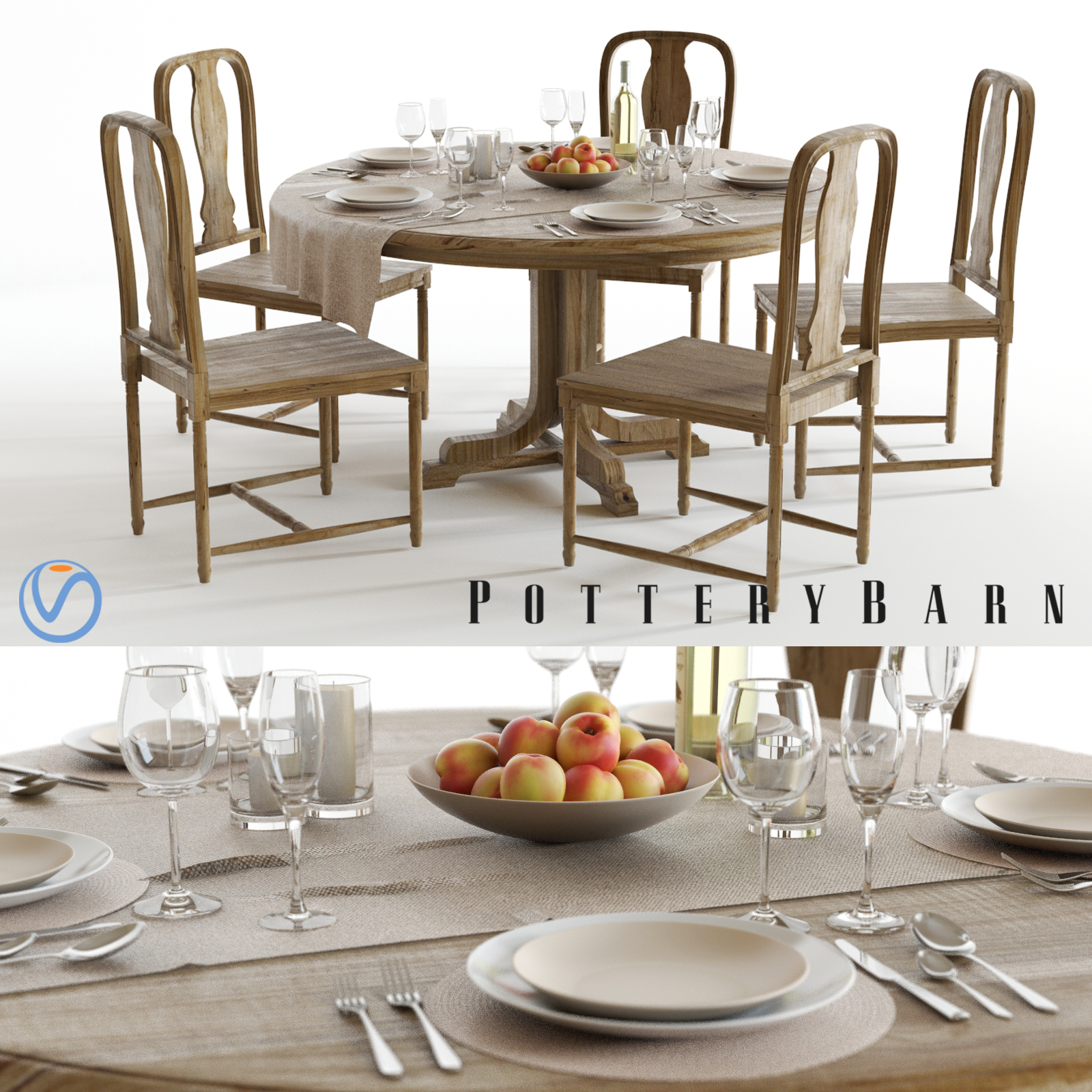 Pottery Barn Linden Table Max