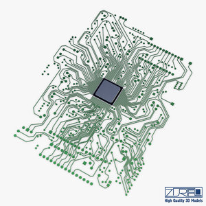 electronic circuit v 1 3d model