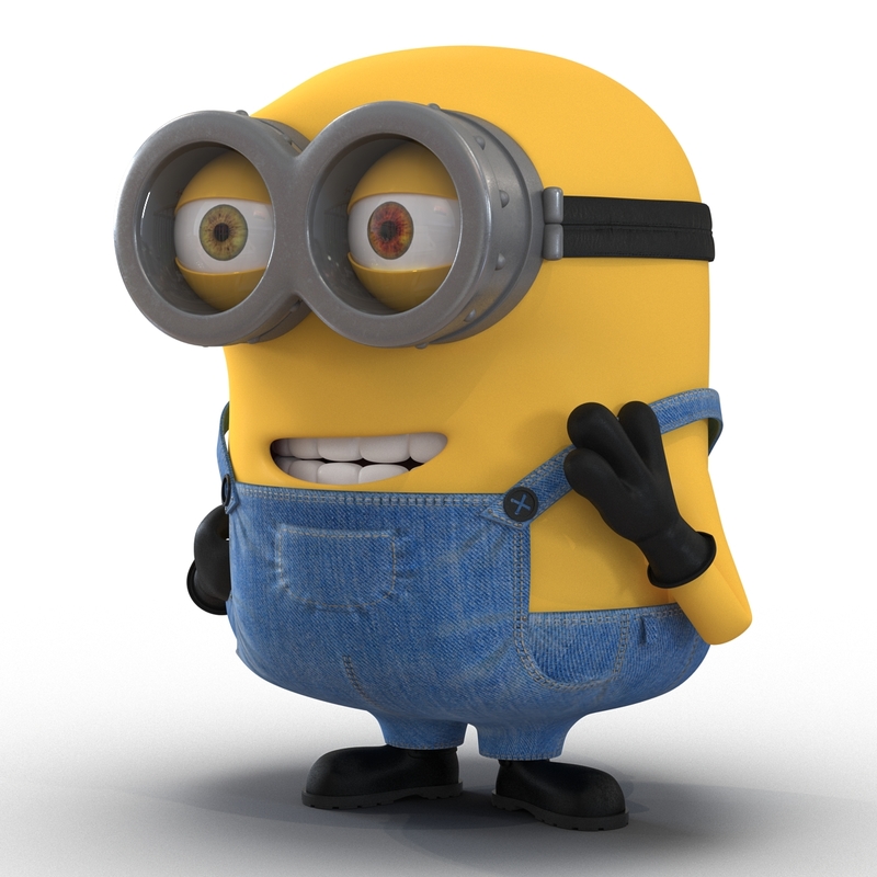 3d model short eyed minion rigged