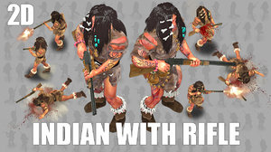 2D Indian With Rifle