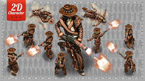 2D Cowboy with Shotgun