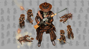 2D Cowboy with Winchester