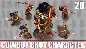 2D Cowboy Brut Character