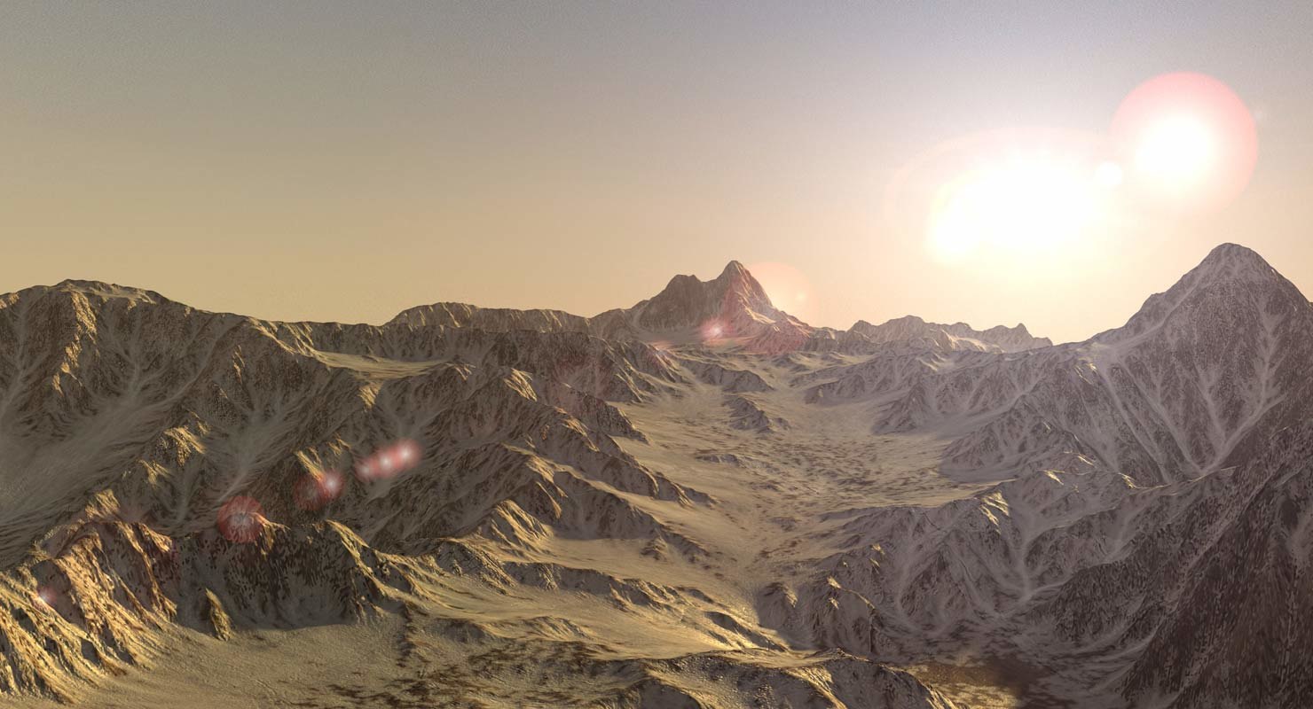 mountain range landscape terrain 3d model