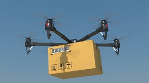 carton box drone 3d 3ds