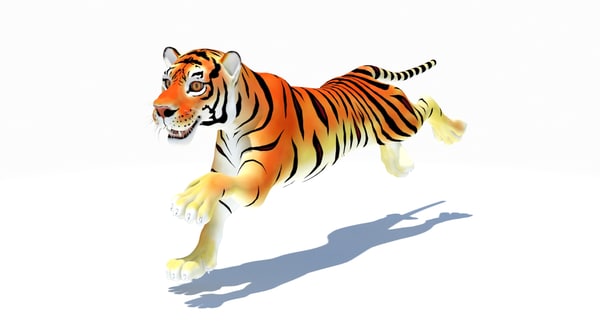 cartoon tiger cat animation 3d max