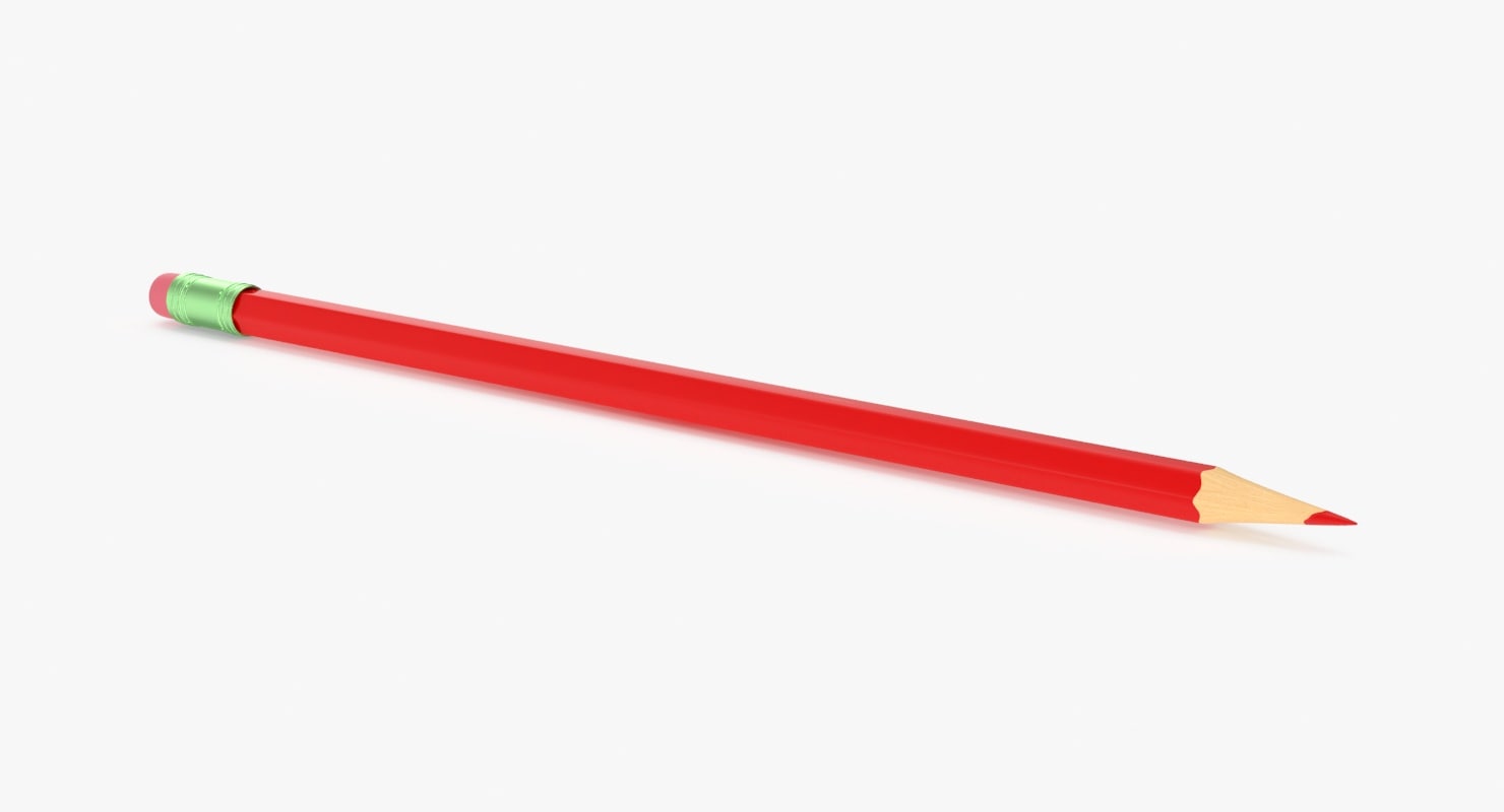 3d red marking pencil model