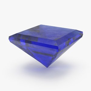 3d model of square sapphire