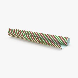 3d model wrapping paper rolls green