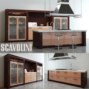 scavolini baccarat kitchen 3d model