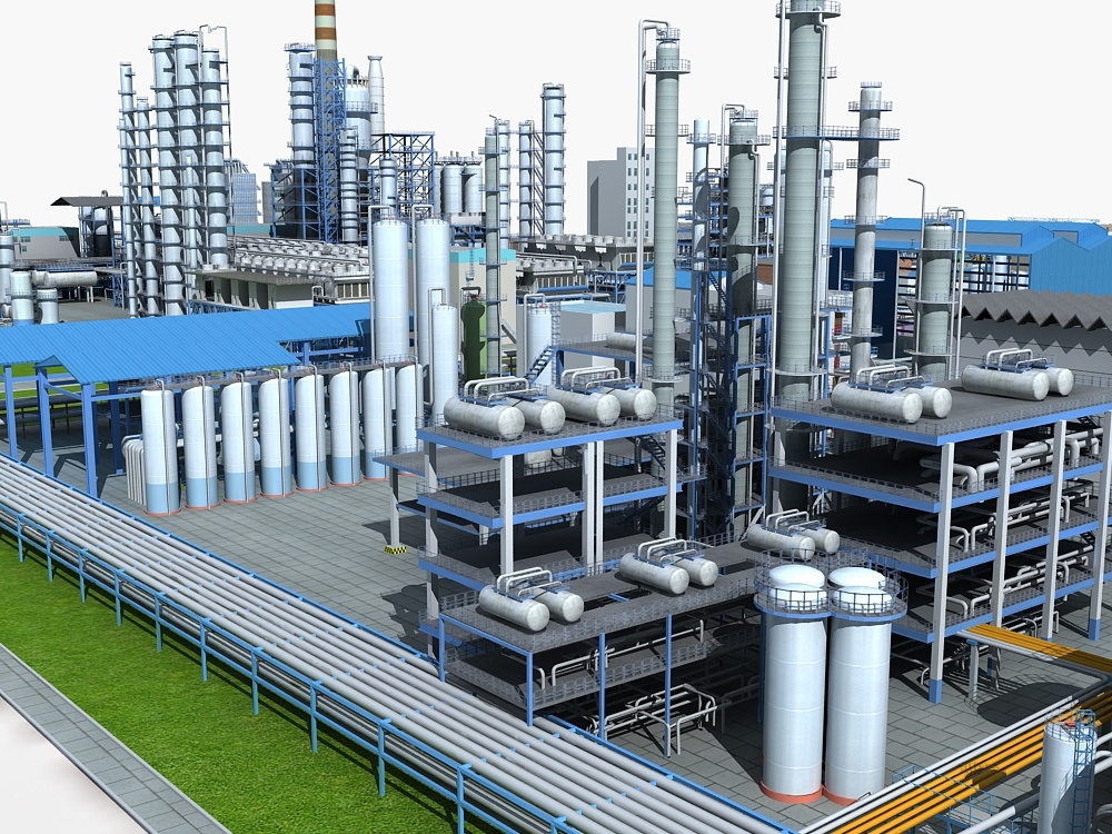 巨型炼油厂3d模型