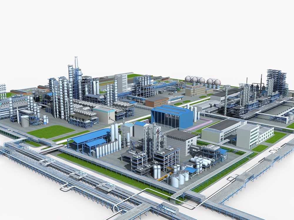 3d mega refinery model image.