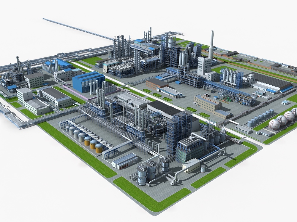 巨型炼油厂3d模型