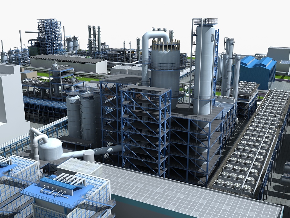 巨型炼油厂3d模型
