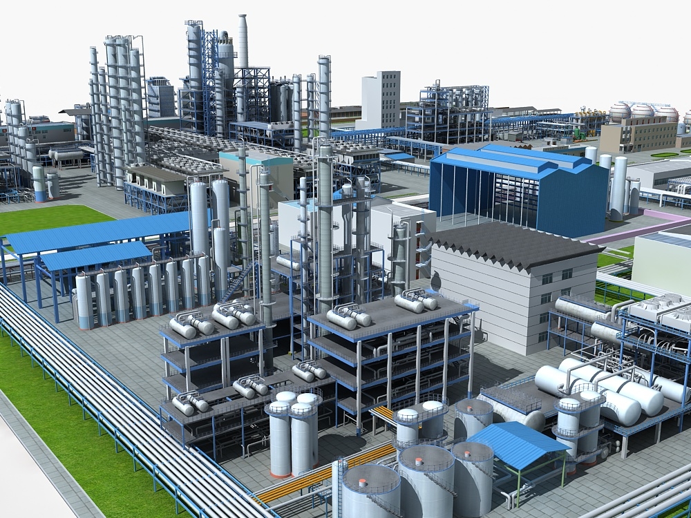 巨型炼油厂3d模型