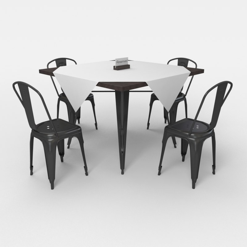 Cafe Table Chair Obj